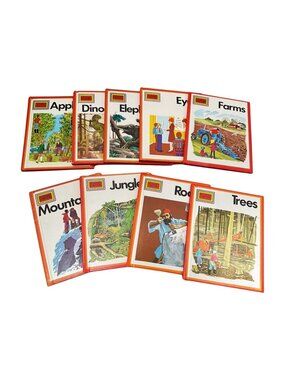 Wonder Starters HC Books Lot 9  Dinosaurs Apples Eyes More Library Binding 1970s